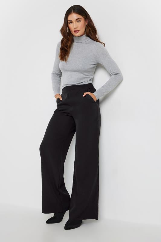 Tall  LTS Tall Black Wide Leg High Waisted Trousers