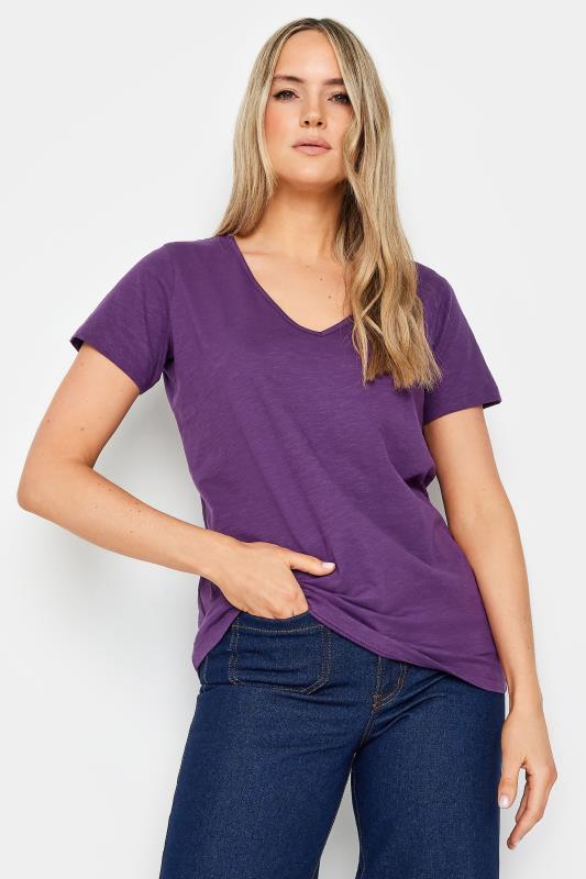LTS Tall Womens Purple V-Neck T-Shirt | Long Tall Sally 1