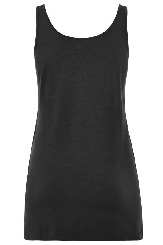 LTS MADE FOR GOOD Black Cotton Longline Vest Top | Long Tall Sally  6