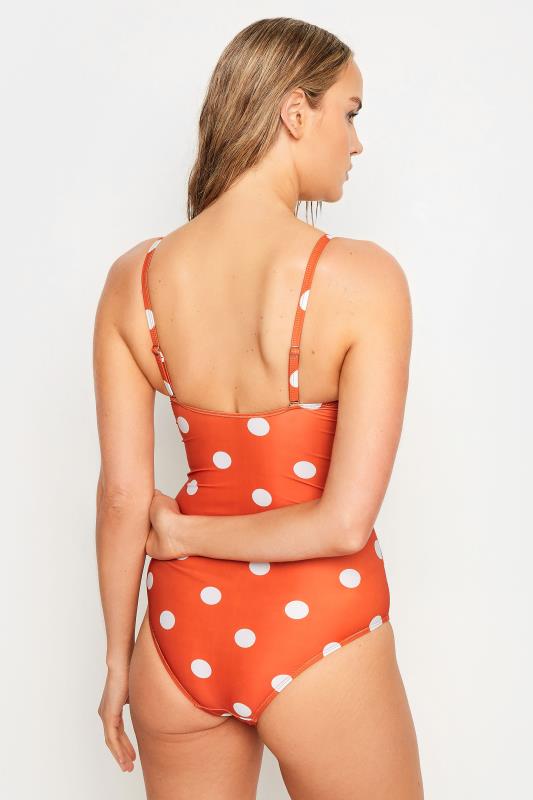 LTS Tall Women's Rust Orange Polka Dot Swimsuit | Long Tall Sally 4