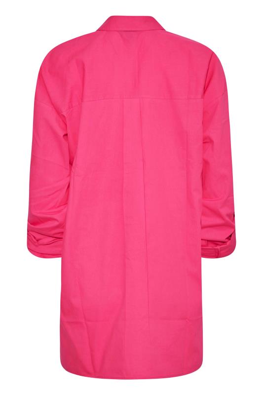 LTS Tall Women's Hot Pink Oversized Cotton Shirt | Long Tall Sally 7