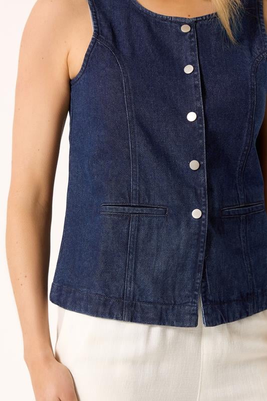 LTS Tall Women's Indigo Blue Denim Waistcoat | Long Tall Sally 4