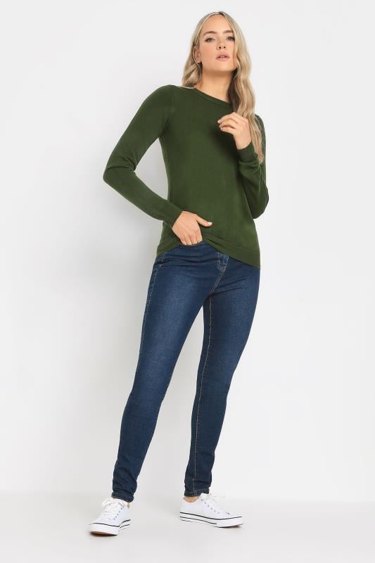 LTS Tall Green Crew Neck Long Sleeve Jumper | Long Tall Sally 3