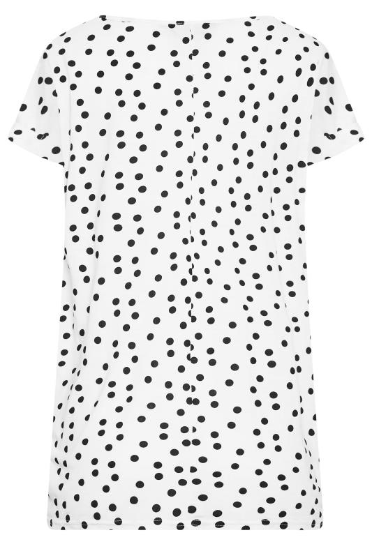 LTS Tall White Polka Dot Print T-Shirt | Long Tall Sally  6