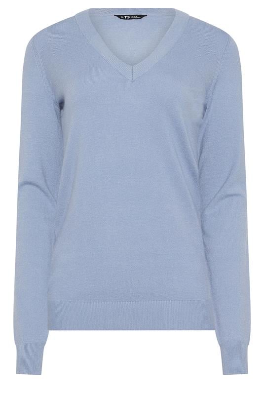 Tall  LTS Tall Pale Blue Knit V-Neck Jumper
