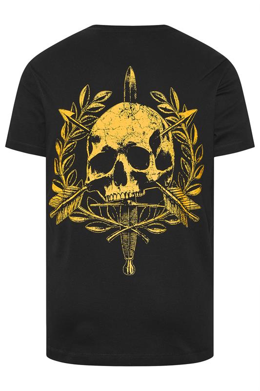 BadRhino Big & Tall Black Skull Emblem Extra Long Graphic T-Shirt | BadRhino 7