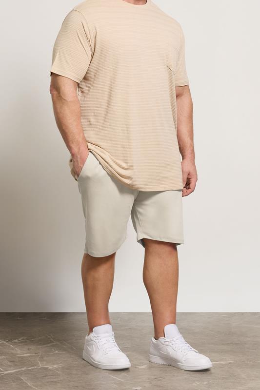 D555 Big & Tall Stone Brown Elasticated Waist Shorts