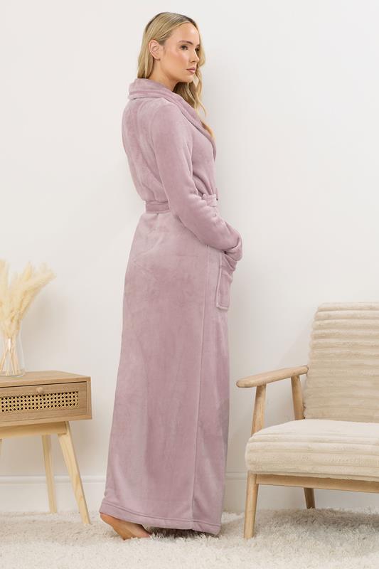 LTS Tall Light Pink Shawl Collar Maxi Dressing Gown | Long Tall Sally 3