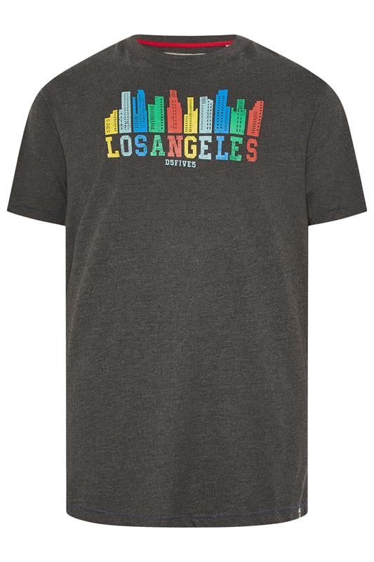 D555  Big & Tall Charcoal Grey 'Los Angeles' T-Shirt