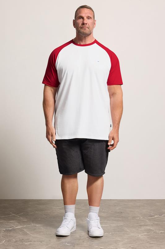 BadRhino Big & Tall Red & White Extra Long Raglan T-Shirt | BadRhino 1