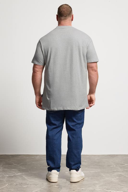 BadRhino Big & Tall Grey Extra Long Distressed Graphic T-Shirt | BadRhino 2
