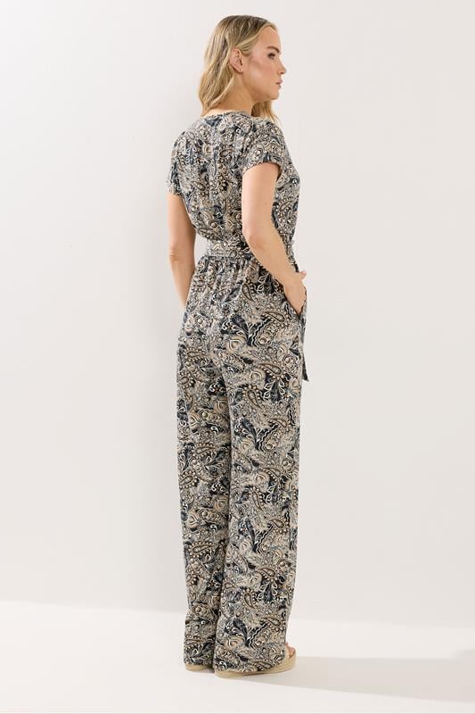 LTS Tall Women's Black Paisley Wrap Jumpsuit | Long Tall Sally 3