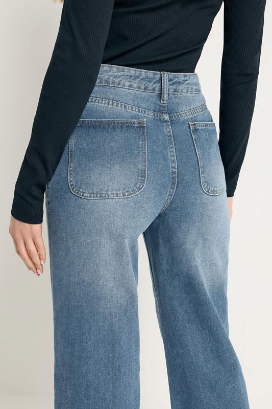 LTS Tall Womens Blue Wide Leg High Waisted Jeans | Long Tall Sally  4