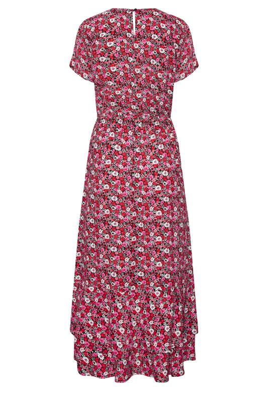 LTS Tall Women's Pink Floral Frill Hem Midaxi Dress | Long Tall Sally 7