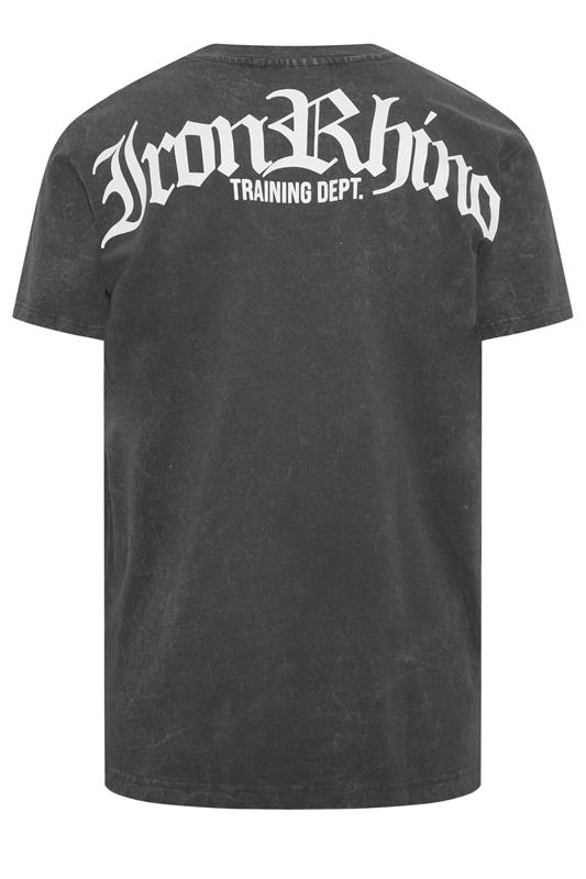 IronRhino Big & Tall Grey Acid Wash Old English T-Shirt | BadRhino 7