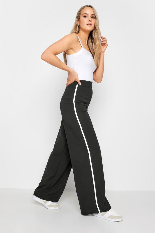 Tall Button Detail Mid Rise Wide Leg Pants