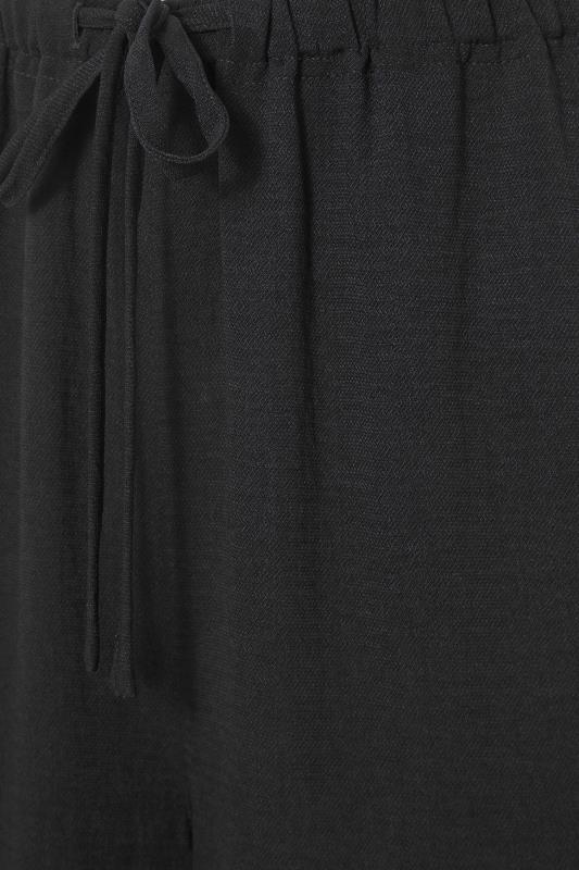 LTS Black Wide Leg Twill Trousers | Long Tall Sally  5