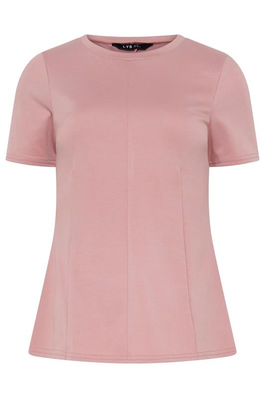 LTS Tall Women's Pink Seam Front Peplum Top | Long Tall Sally 5