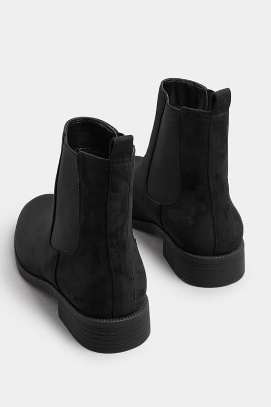LTS Black Faux Suede Chelsea Ankle Boots In Standard Fit | Long Tall Sally 5