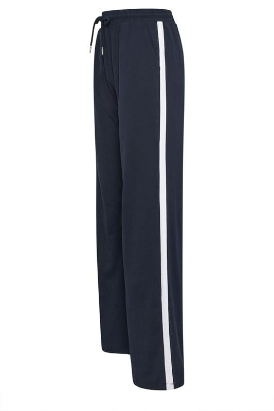 LTS Tall Women's Navy Blue Pipe Detail Cotton Wide Leg Joggers | Long Tall Sally 6