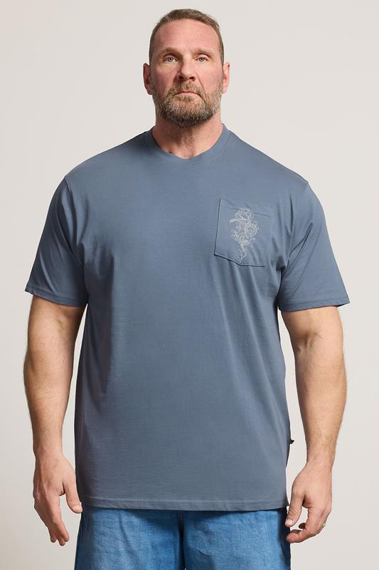  KAM Big & Tall Blue Snake Print T-Shirt