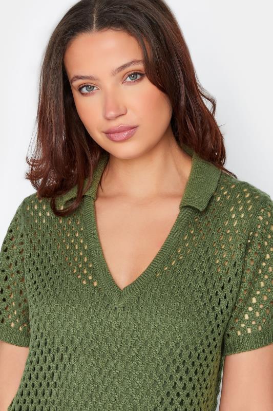 LTS Tall Khaki Green Crochet Midaxi Dress | Long Tall Sally 4