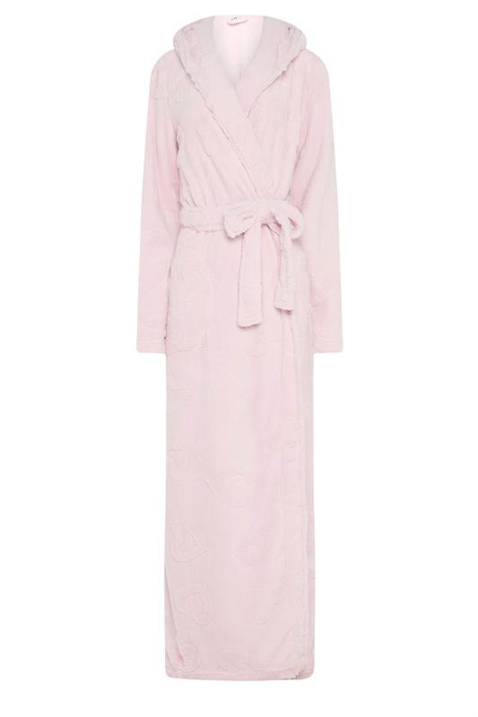 LTS Tall Light Pink Heart Embossed Dressing Gown | Long Tall Sally 5