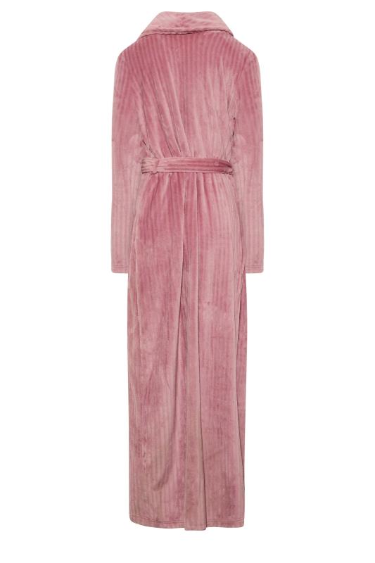 LTS Tall Pink Ribbed Maxi Dressing Gown | Long Tall Sally  7