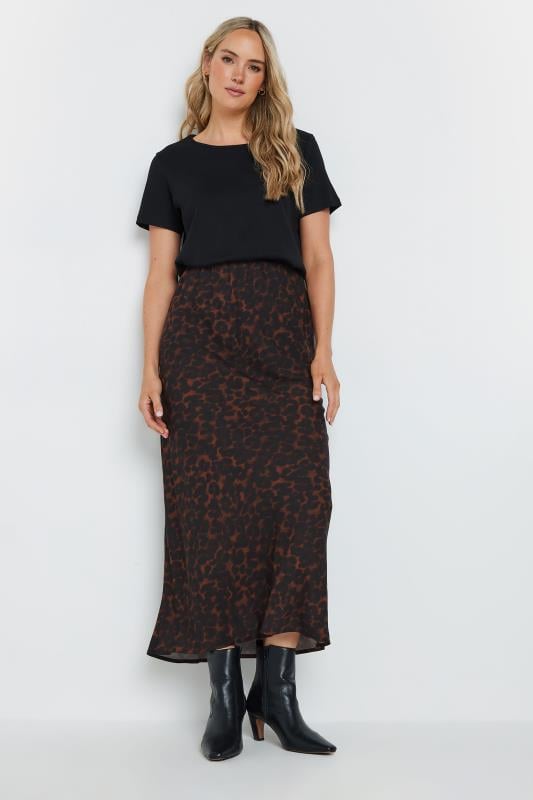 LTS Tall Women s Chocolate Brown Leopard Print Midaxi Skirt Long Tall Sally