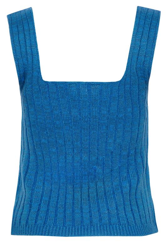 LTS Tall Women's Blue V-Neck Knitted Vest Top | Long Tall Sally 7