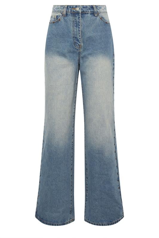 Tall  LTS Tall Light Blue Wash Studded Denim Jeans