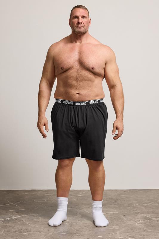 BadRhino Big & Tall Black Lounge Shorts | BadRhino 2