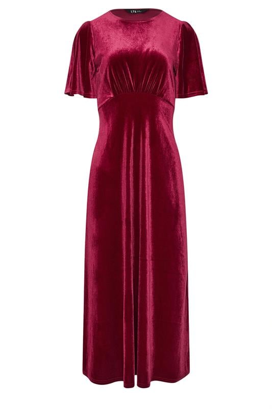 LTS Tall Red Velour Midi Tea Dress | Long Tall Sally 1
