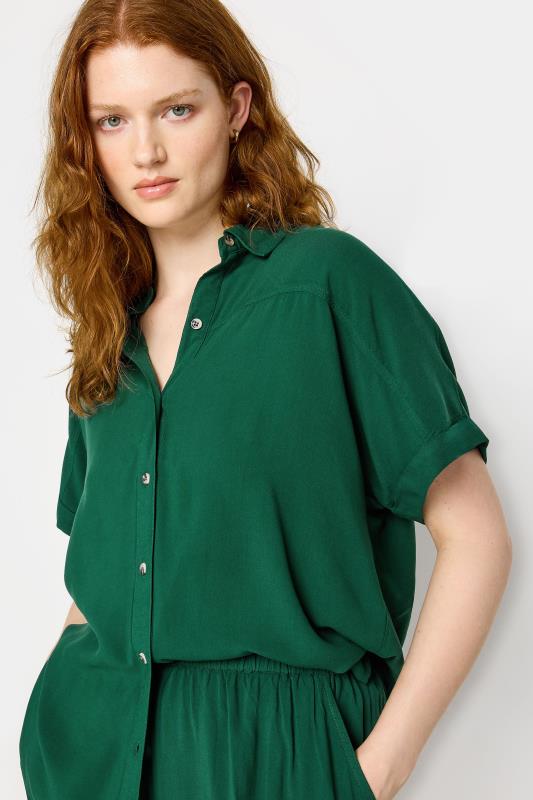 LTS Tall Womens Dark Green Acid Wash Short Sleeve Shirt | Long Tall Sally 4
