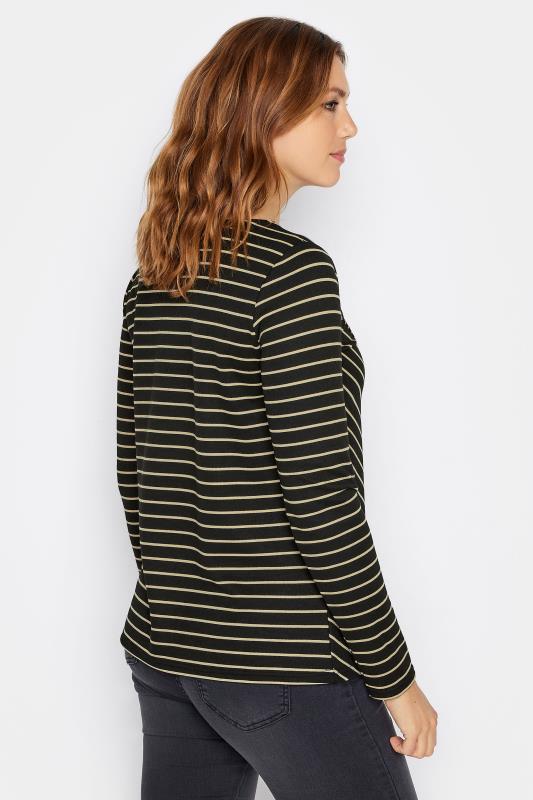 LTS Tall Black Stripe Print Long Sleeve Top | Long Tall Sally 2