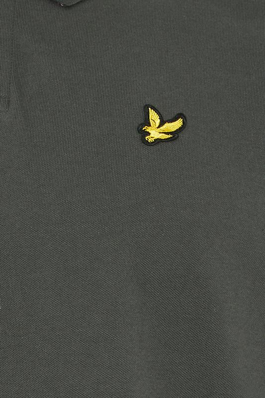 LYLE & SCOTT Big & Tall Gunmetal Grey Striped Tipped Polo Shirt | BadRhino 3