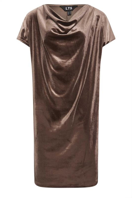 LTS Tall Womens Beige Brown Mink Velour T-Shirt Dress | Long Tall Sally  5