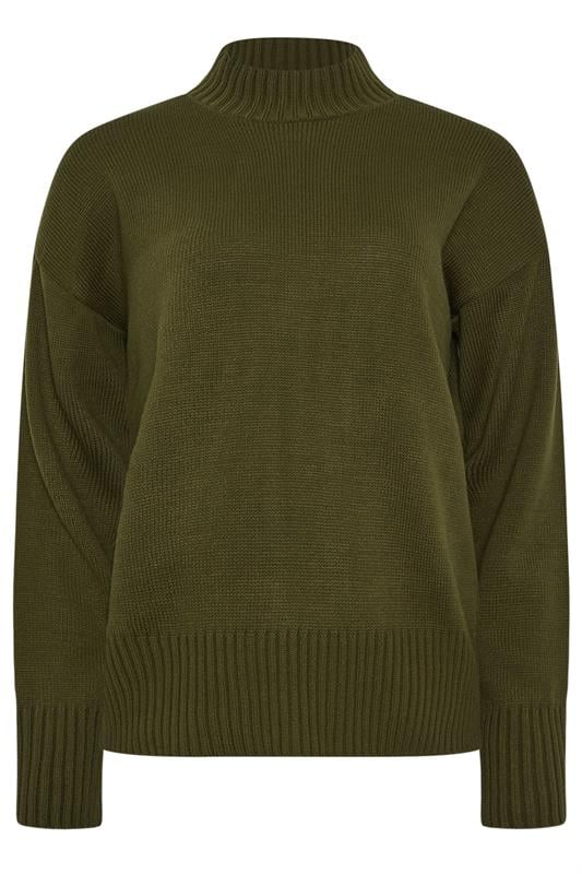 Tall  LTS Tall Olive Green High Neck Jumper