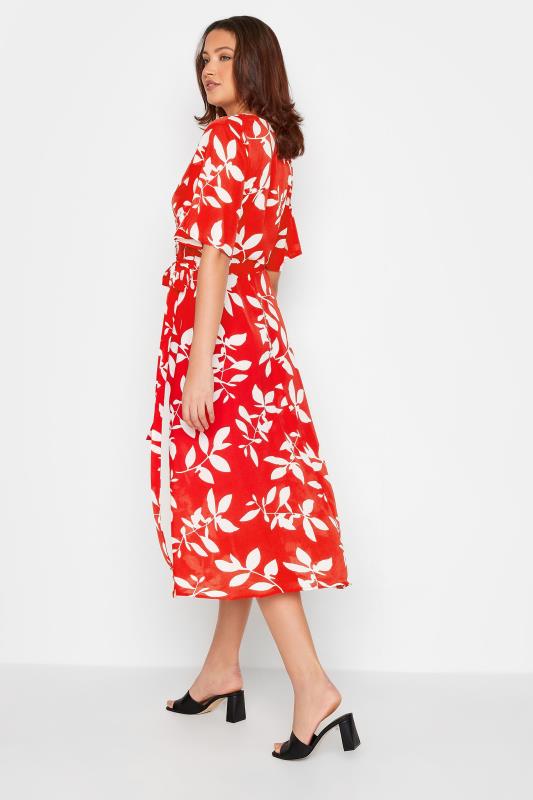LTS Tall Women's Red Floral Print Midi Wrap Dress | Long Tall Sally  3