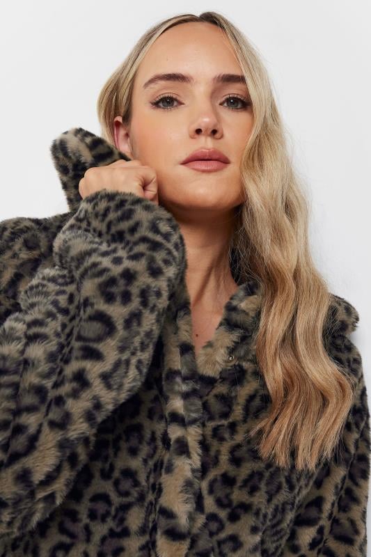 LTS Tall Brown Leopard Print Faux Fur Coat Long Tall Sally