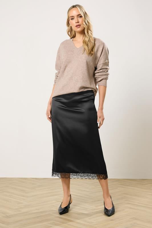 Tall  LTS Tall Black Lace Midaxi Skirt