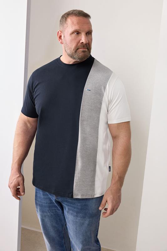 BadRhino Big & Tall Navy Blue Cut & Sew  T-Shirt | BadRhino 1