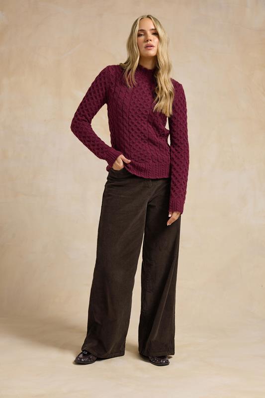 Tall  LTS Tall Chocolate Brown Cord Wide Leg Trousers
