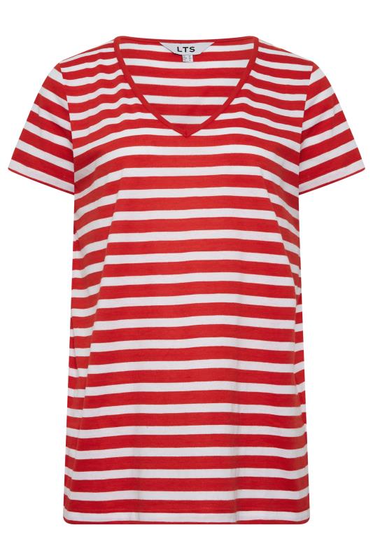 LTS Tall Women's Red Stripe V-Neck T-Shirt | Long Tall Sally 7