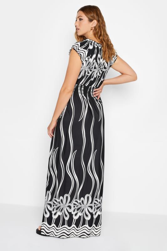 LTS Tall Black Monochrome Floral Maxi Dress | Long Tall Sally 3