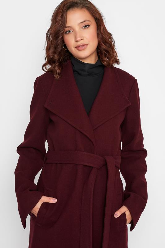 LTS Tall Women's Burgundy Red Belted Coat | Long Tall Sally