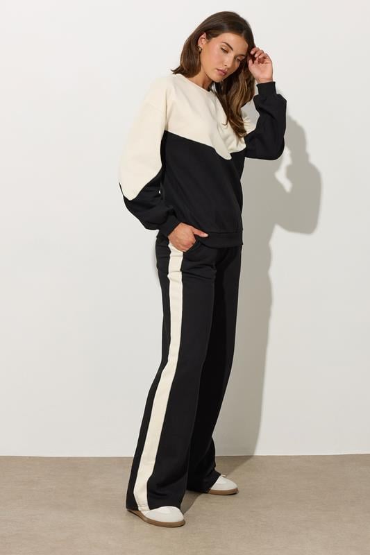 LTS Tall Black Contrast Colour Block Sweatshirt | Long Tall Sally 2