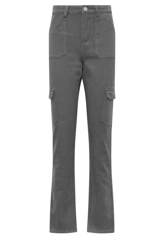 LTS Tall Womens Grey Straight Leg Cargo Jeans | Long Tall Sally 5
