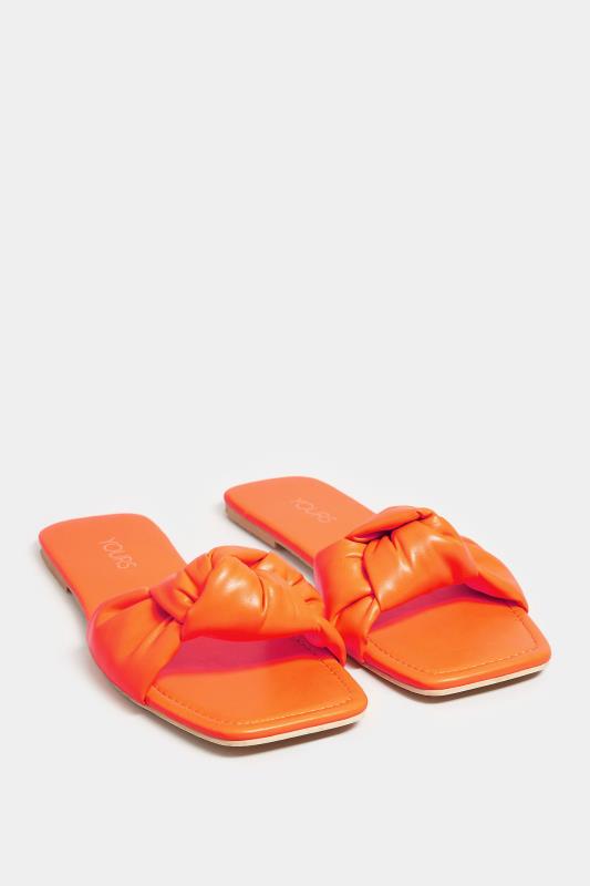 Plus Size Orange Knot Mule Sandals In Extra Wide EEE Fit | Yours Clothing  2