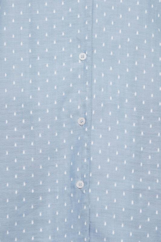 LTS Tall Women's Blue Dobby Spot Woven Pyjama Set | Long Tall Sally 5